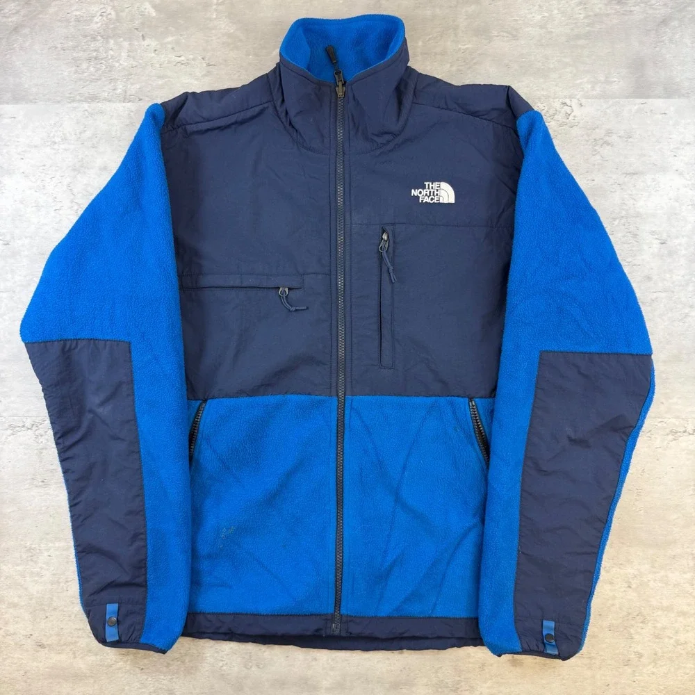 The North Face Denali Fleece Jacket Mens Medium Blue Navy Full Zip Pit Zips
